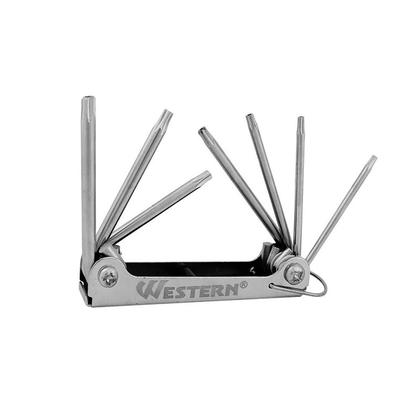 Imagem de Chave Torx Estrela Dobrável com Furo 7 Peças Western Etilux