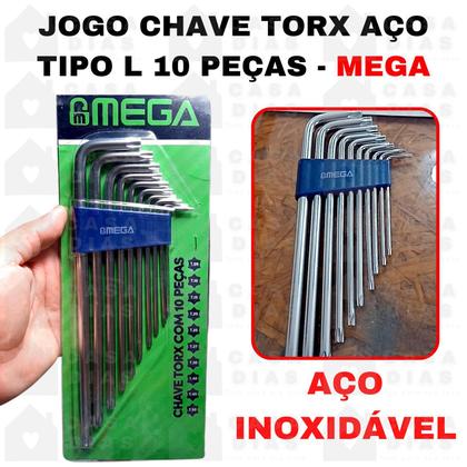 Imagem de Chave Torx Torque Jogo Completo Longa Aço T09 A T50