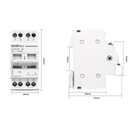Imagem de Chave Transferência Manual Snetec 2P Rede / Gerador / Solar