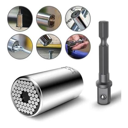 Imagem de Chave universal catraca 7mm a 19mm com adaptador para parafusadeira extrator porca parafuso danificado
