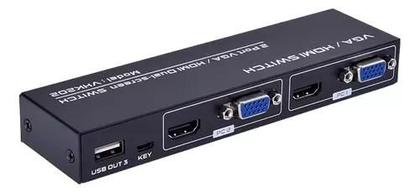 Imagem de Chaveador Switch KVM VGA/HDMI USB 2 Portas Dual Screen
