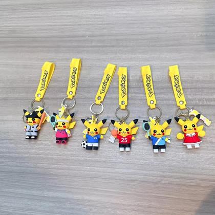 Imagem de Chaveiro 3d Pikachu Pokemon Personagem Coleção Futebol Acessório Chave Carro Bolsa Mangá Anime