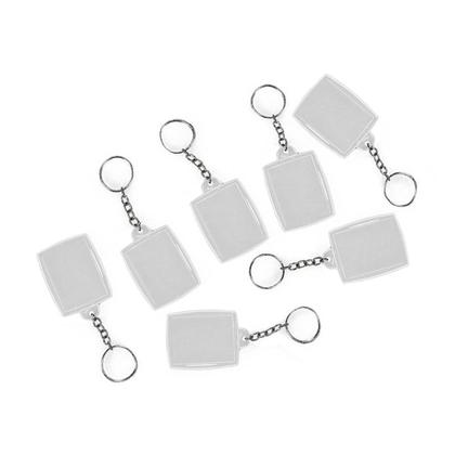 Imagem de Chaveiro Acrílico 3x4 Retangular p/ Personalizar - 50 Peças Lembrancinha Aniversário Corporativo