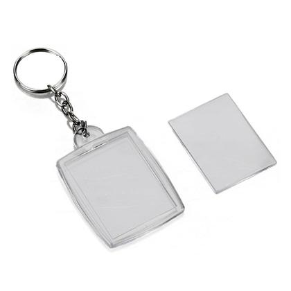 Imagem de Chaveiro Acrílico 3x4 Retangular p/ Personalizar - 50 Peças Lembrancinha Aniversário Corporativo