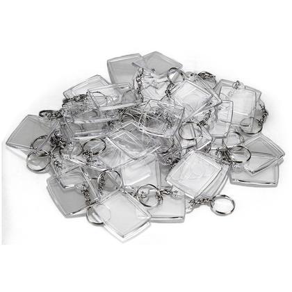 Imagem de Chaveiro Acrílico 3x4 Retangular p/ Personalizar - 50 Peças Lembrancinha Aniversário Corporativo