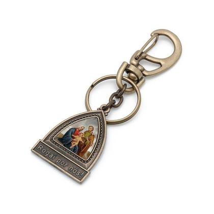 Imagem de Chaveiro Capelinha Sagrada Família Metal Dourado