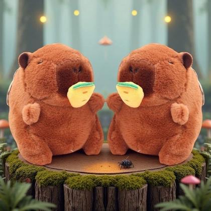 Imagem de Chaveiro Capivara Pelúcia Gancho Cordão Retrátil Capilovers