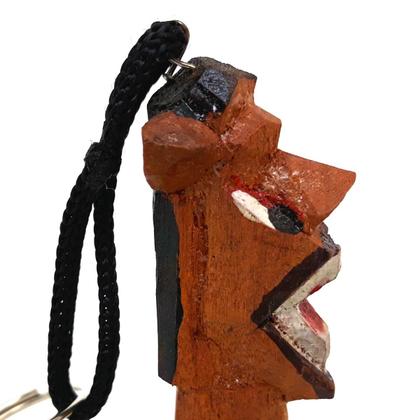 Imagem de Chaveiro Carranca de Madeira Proteção Espiritual Bolsa Casa Carro Kit 3 Und