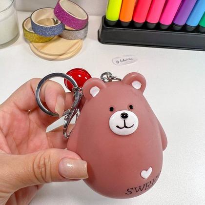 Imagem de Chaveiro Chaveiro Fofo PVC Ursinho Coelho Totoro com guizo - Boneco em borracha com buzininha