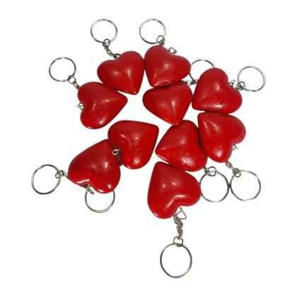 Imagem de Chaveiro Coração Vermelho 50 Unidades Para Presentear Família Amigos