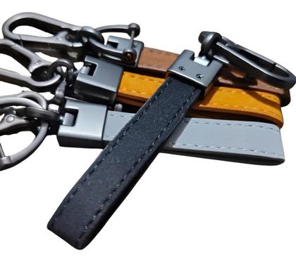Imagem de Chaveiro Couro Premium Mosquetão Metal Chave Carro + Chave Fenda Presente Luxo