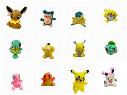Imagem de Chaveiro de Pelúcia Pokemón Infantil Desenho Variado 10cm