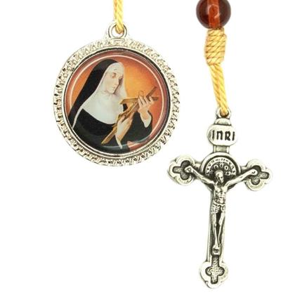 Imagem de Chaveiro Dezena Santa Rita de Cássia Marrom