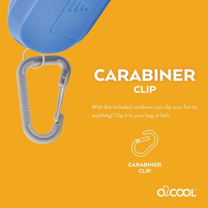 Imagem de Chaveiro esportivo com ventilador de nebulização O2COOL, tamanho de bolso com mosquetão, pacote com 2 unidades