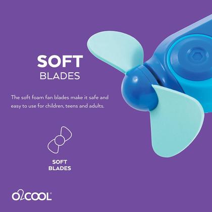 Imagem de Chaveiro esportivo com ventilador de nebulização O2COOL, tamanho de bolso com mosquetão, pacote com 2 unidades