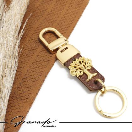 Imagem de Chaveiro Feminino Árvore da Vida Banhado a Ouro com Fecho Premium