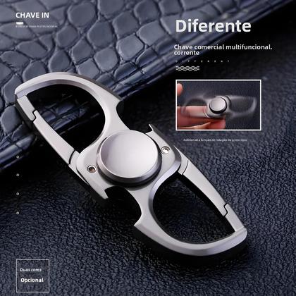 Imagem de Chaveiro Fidget Spinner Masculino Em Aço Inoxidável Com Design Criativo Para Chave De Carro