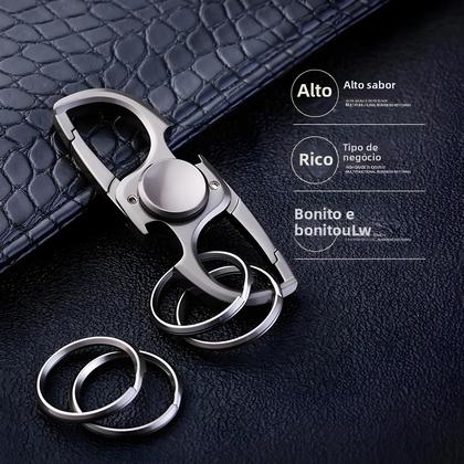 Imagem de Chaveiro Fidget Spinner Masculino Em Aço Inoxidável Com Design Criativo Para Chave De Carro