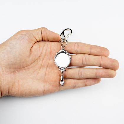 Imagem de Chaveiro Iemanjá Abebe Trabalhado Espelho Prateado 15 cm Metal