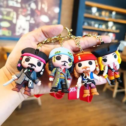 Imagem de Chaveiro Jack Sparrow Piratas Do Caribe Figura De Anime Boneco Fofo Pingente De Moda Para Mochila