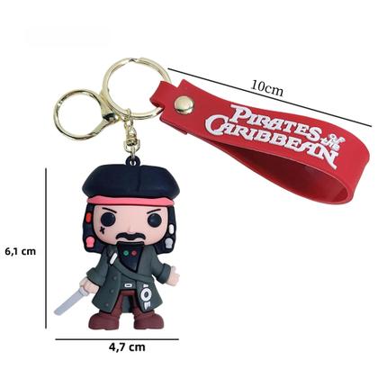 Imagem de Chaveiro Jack Sparrow Piratas Do Caribe Figura De Anime Boneco Fofo Pingente De Moda Para Mochila