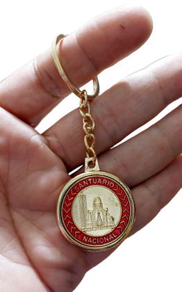 Imagem de CHAVEIRO luxo DOURADO NOSSA SENHORA APARECIDA Frente Verso
