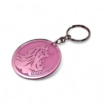 Imagem de Chaveiro Mãe das Águas Iemanjá Rosa Espelhado 10 cm