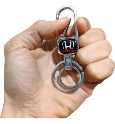 Imagem de Chaveiro Metal Honda Mosquetão Argola Dupla Chave Carro Moto Luxo