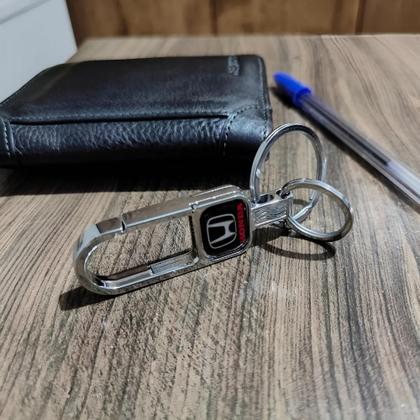 Imagem de Chaveiro Metal Honda Mosquetão Argola Dupla Chave Carro Moto Luxo