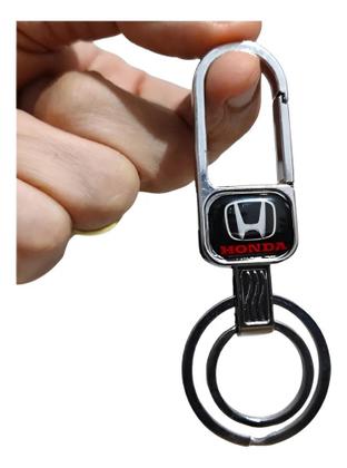 Imagem de Chaveiro Metal Honda Mosquetão Argola Dupla Chave Carro Moto Luxo