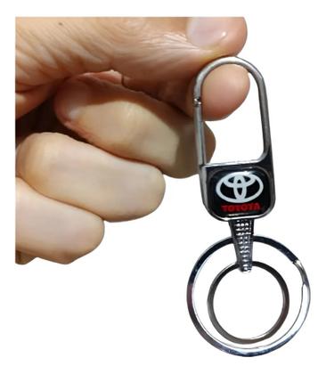 Imagem de Chaveiro Metal Toyota Mosquetão Argola Dupla Chave Carro Moto Luxo