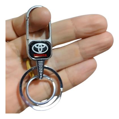 Imagem de Chaveiro Metal Toyota Mosquetão Argola Dupla Chave Carro Moto Luxo