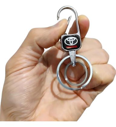 Imagem de Chaveiro Metal Toyota Mosquetão Argola Dupla Chave Carro Moto Luxo