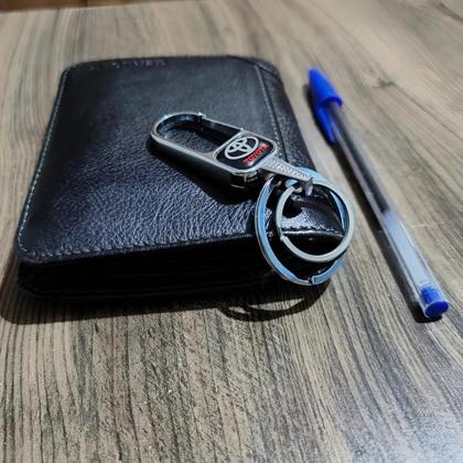 Imagem de Chaveiro Metal Toyota Mosquetão Argola Dupla Chave Carro Moto Luxo