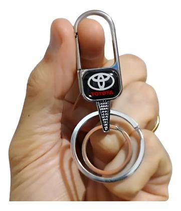 Imagem de Chaveiro Metal Toyota Mosquetão Argola Dupla Chave Carro Moto Luxo