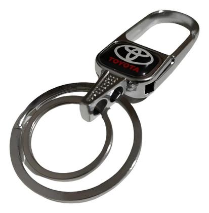 Imagem de Chaveiro Metal Toyota Mosquetão Argola Dupla Chave Carro Moto Luxo