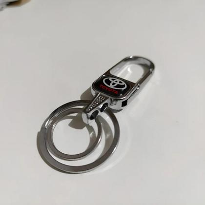 Imagem de Chaveiro Metal Toyota Mosquetão Argola Dupla Chave Carro Moto Luxo