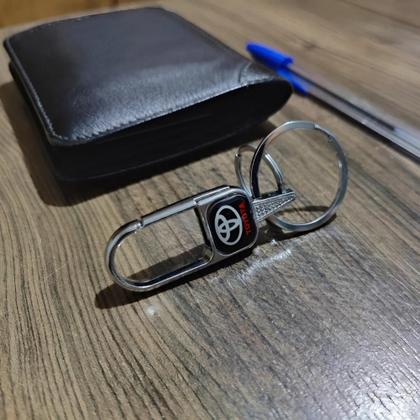 Imagem de Chaveiro Metal Toyota Mosquetão Argola Dupla Chave Carro Moto Luxo