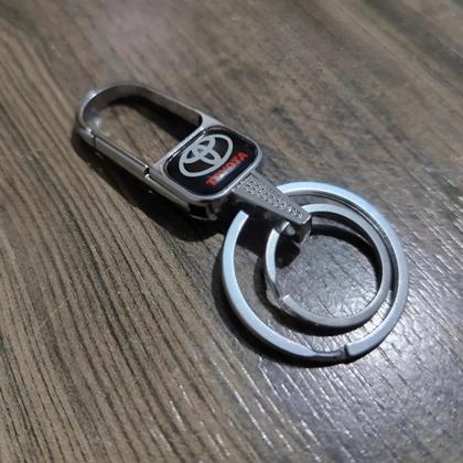 Imagem de Chaveiro Metal Toyota Mosquetão Argola Dupla Chave Carro Moto Luxo