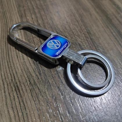 Imagem de Chaveiro Metal Volkswagen Mosquetão Argola Dupla Chave Carro Moto Luxo