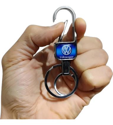 Imagem de Chaveiro Metal Volkswagen Mosquetão Argola Dupla Chave Carro Moto Luxo