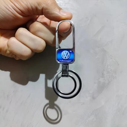 Imagem de Chaveiro Metal Volkswagen Mosquetão Argola Dupla Chave Carro Moto Luxo