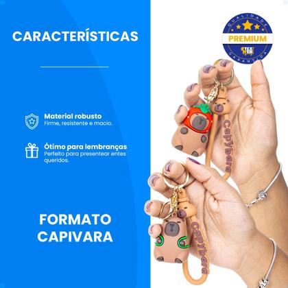Chaveiro Mosquetão Fecho Lagosta Argola Fofo Borracha Kit 3 - Hxt