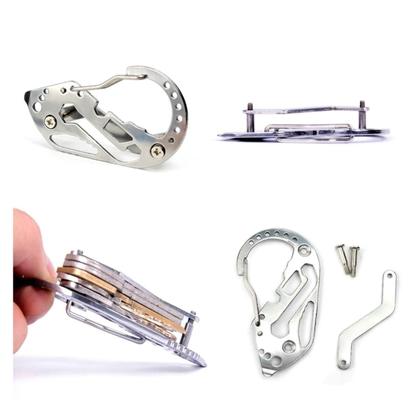 Imagem de Chaveiro Mosquetão Organizador de Chaves Multifunção Inox
