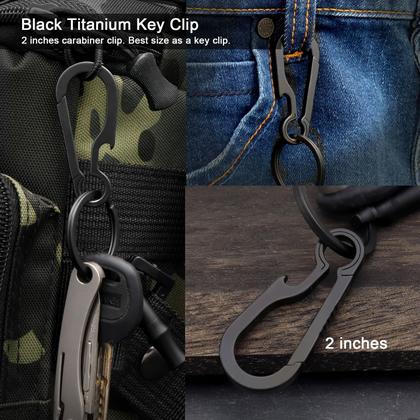 Imagem de Chaveiro mosquetão PJYTAC Black Titanium com abridor de garrafas