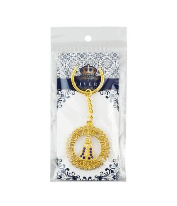 Imagem de  Chaveiro Nossa Senhora Aparecida Aura Circular Dourada 5cm