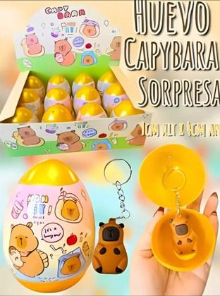 Imagem de Chaveiro Ovos Surpresa Capivara Unidade 1 Lembrança Ideal Para Grande Momentos