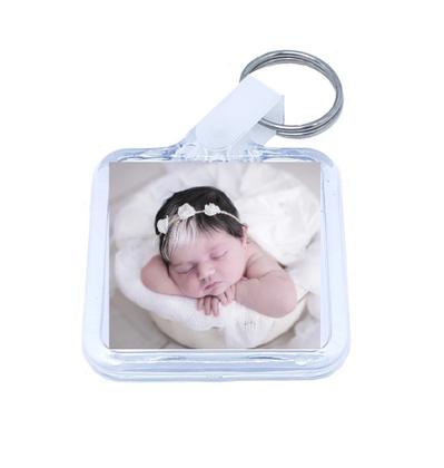 Imagem de Chaveiro Porta Foto de Acrílico para Lembranças (pacote c/ 100) - Branco