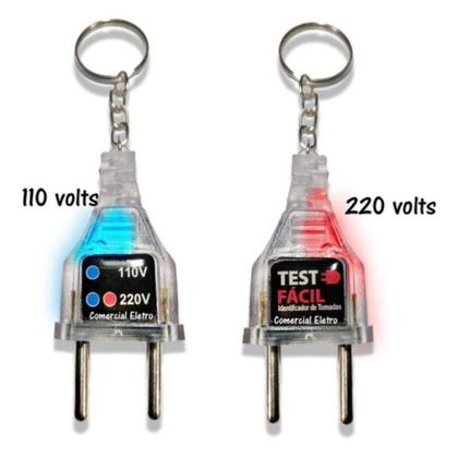 Imagem de Chaveiro Testador de Tomada Identificar Tensão Voltagem 110v 220v