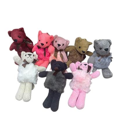 Imagem de Chaveiro Ursinho Pompom Pelúcia Argola Dourada Bolsa Pom Pom